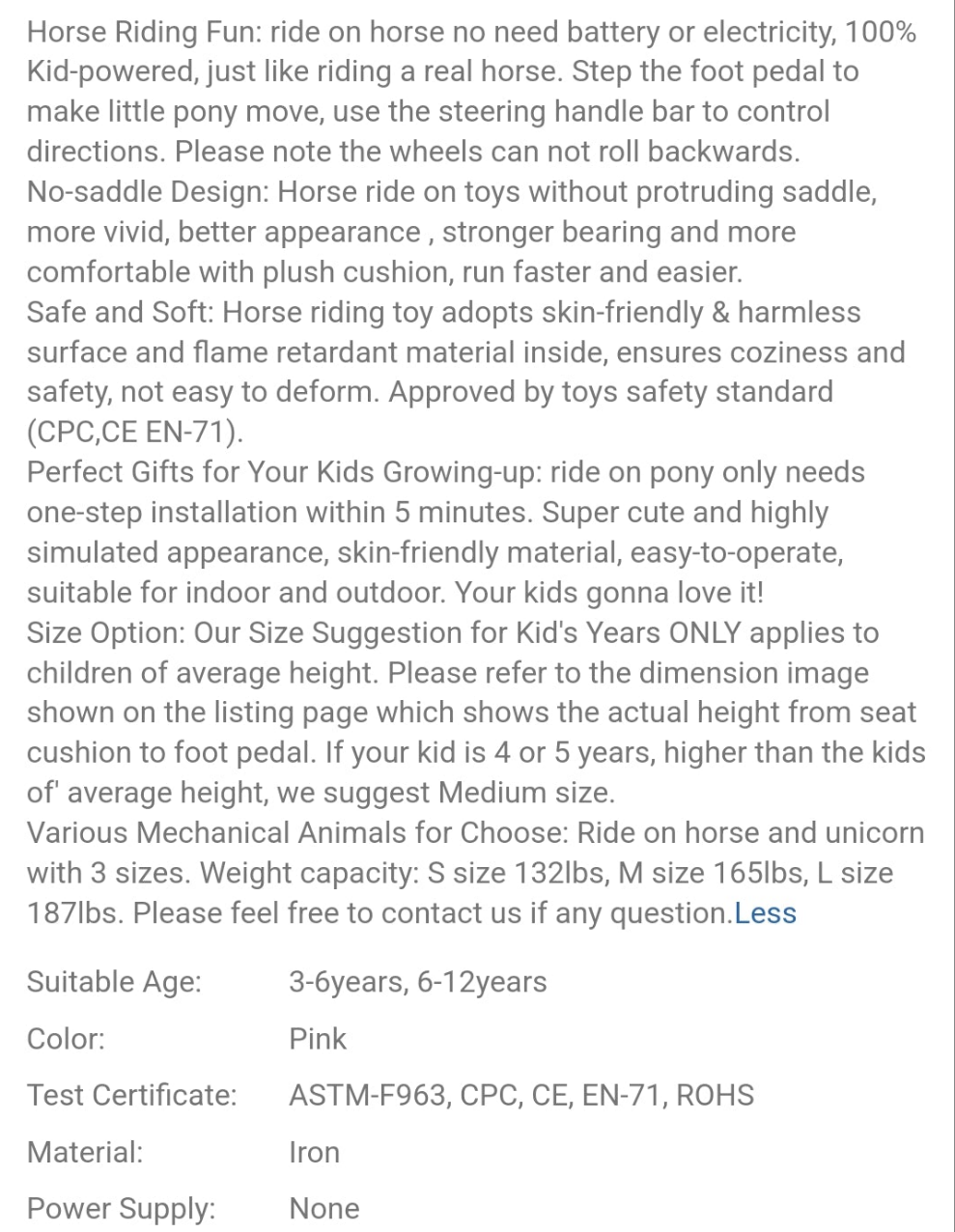 Kids Plush Ride On Toy Walking Horse With Wheels, 30" H&35" H, Ride On Horse Toy Plush Walking Animal Horse Size For Age 3-5&4-9,No Battery, Children's Birthday Gift