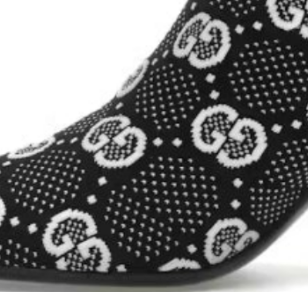 Gucci GG 75mm Ankle Boots Black/White fabric