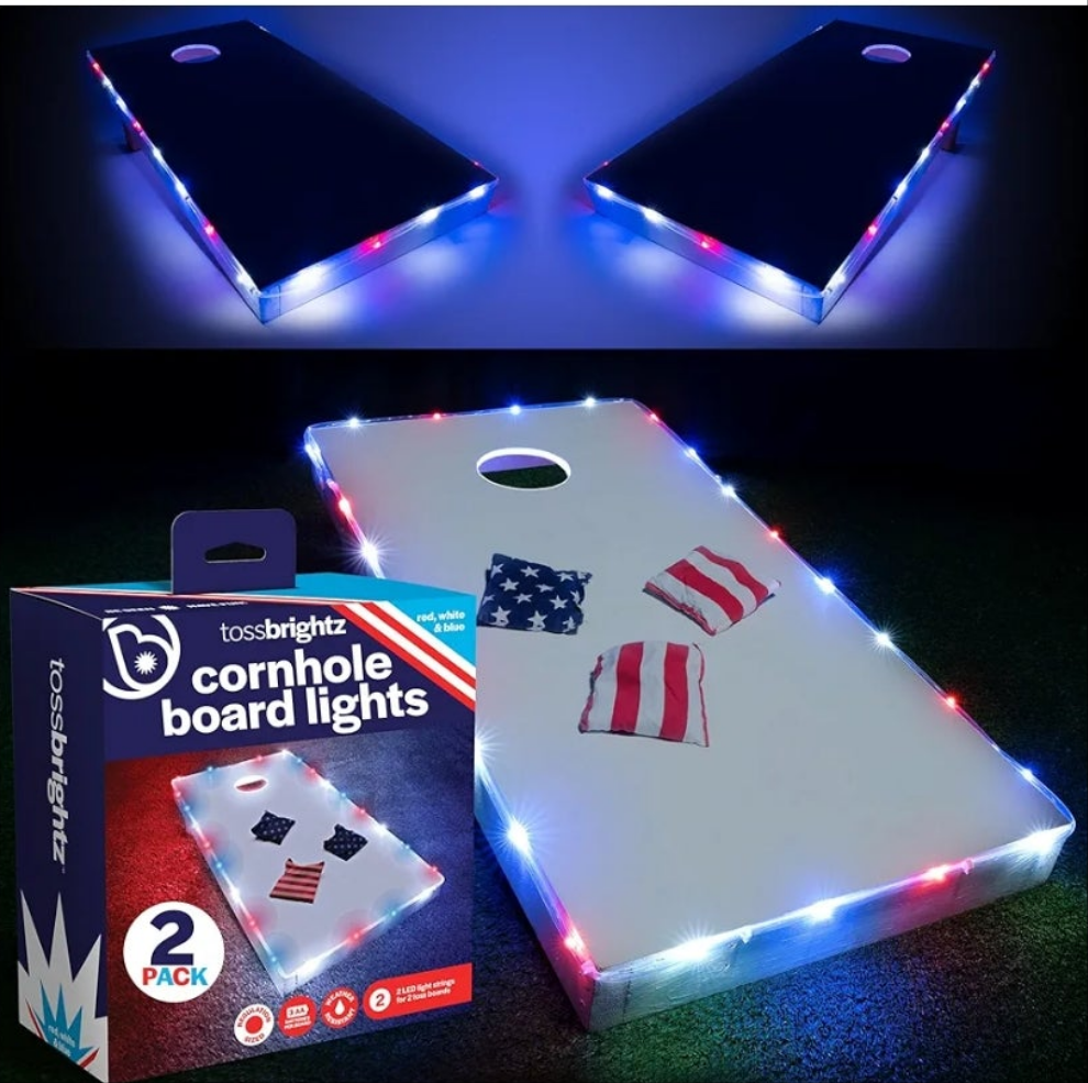 LED LIGHTS FOR CORNHOLE GAME FOR 2 BOARDS