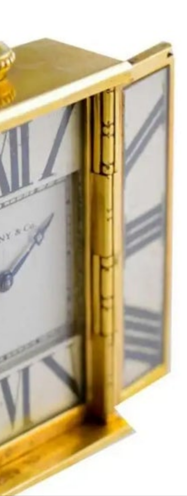 Tiffany & Co. 18kt Yellow Gold and Enamel Small Desk Clock 1920's