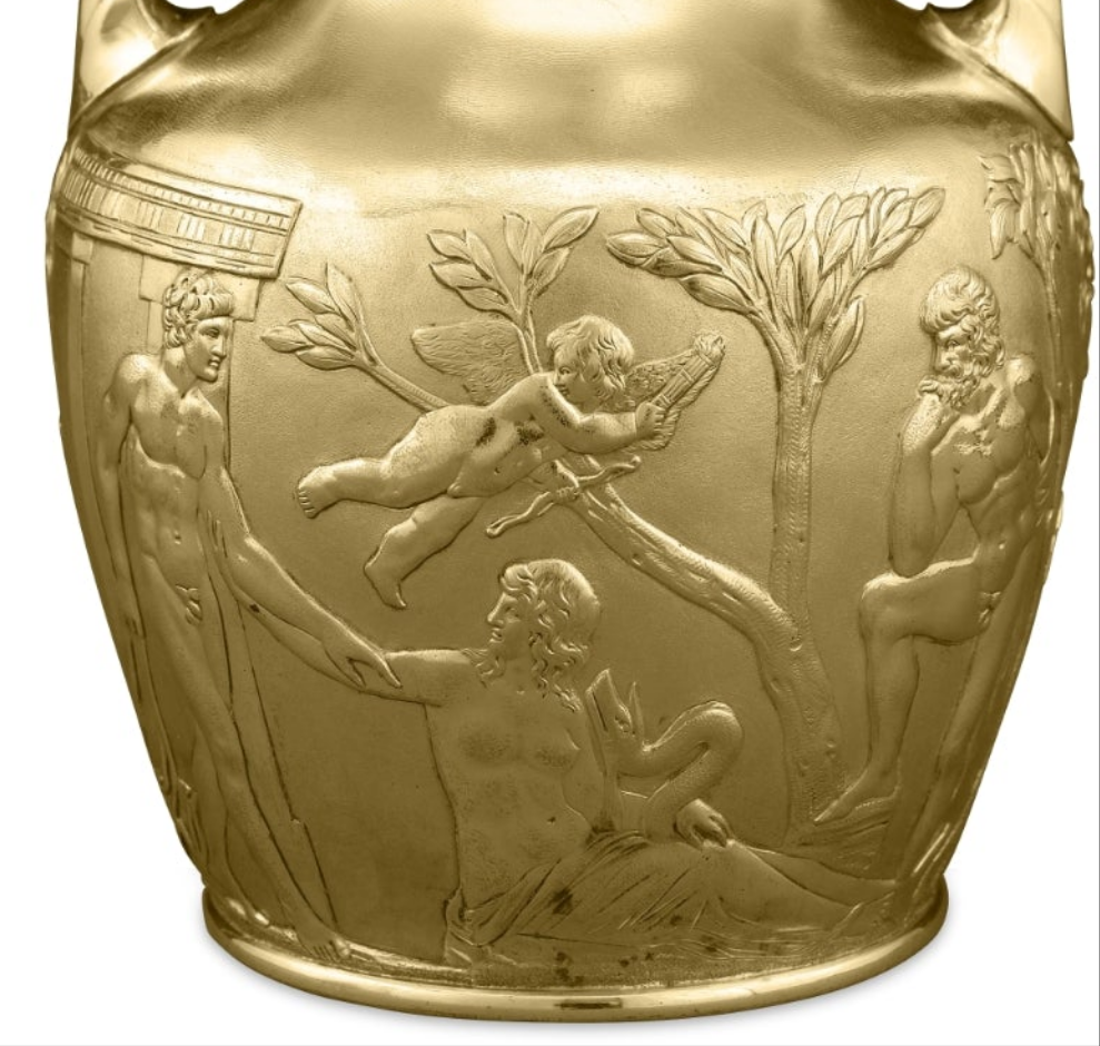Beautiful Silver Gilt Portland Vase by Elkington & Co.