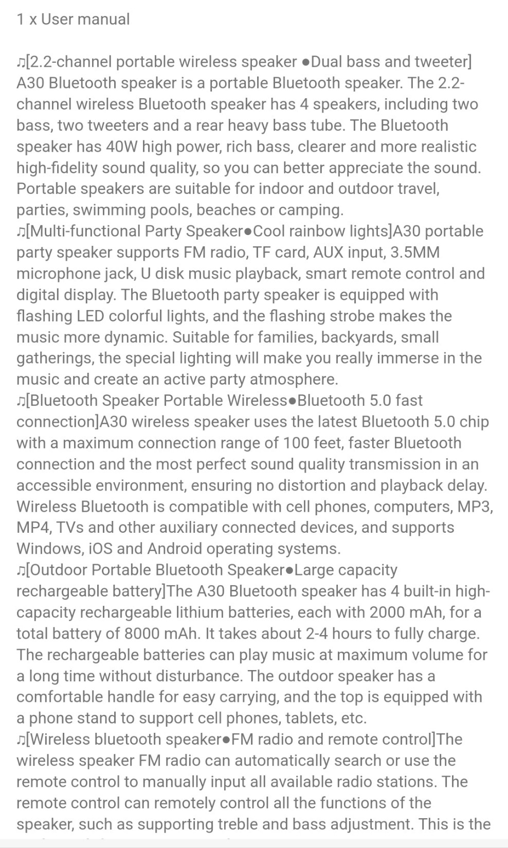 Bluetooth Speaker, 40W (60W Peak) Portable Wireless Speaker With Colorful Lights, Double Subwoofer Heavy Bass, FM Radio, MP3 Player, Loud Stereo Speaker For Home Outdoor Party Camping