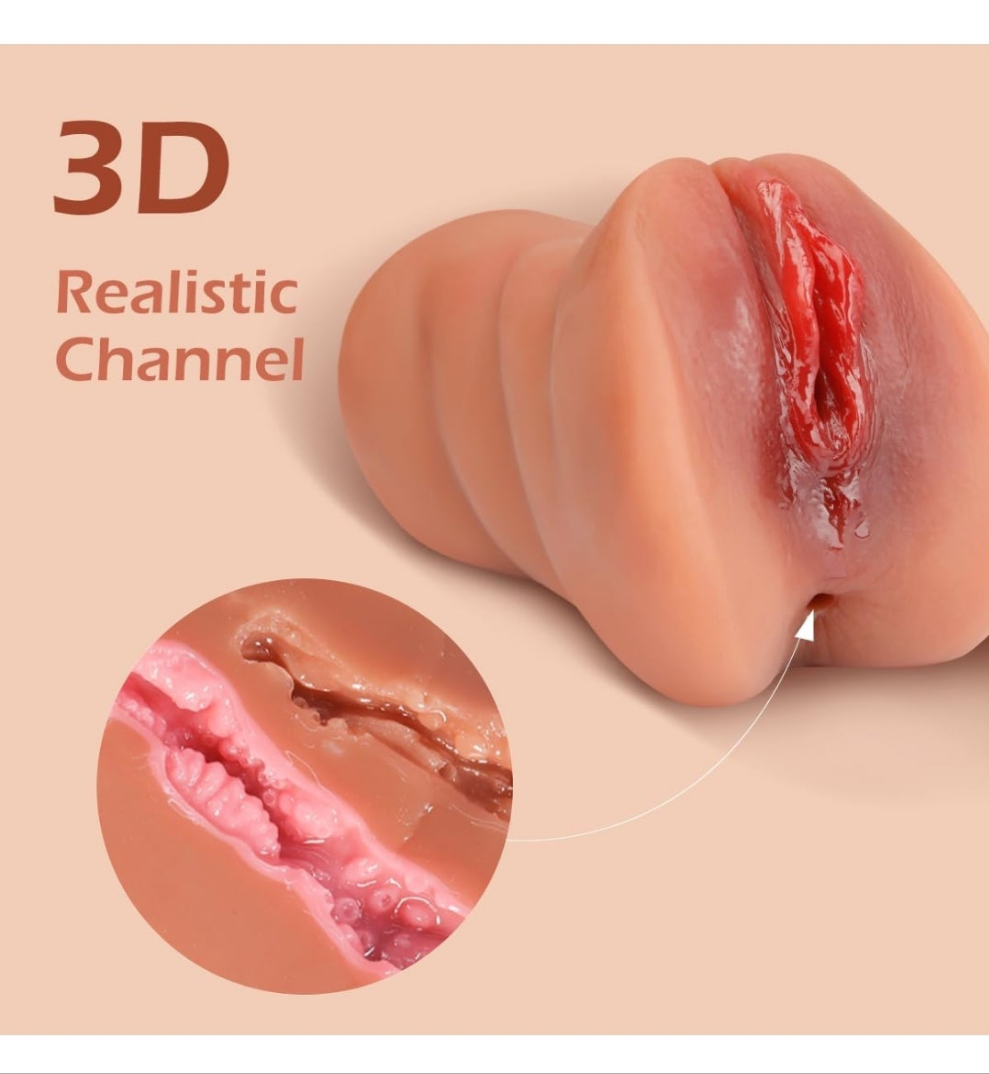 3 in 1 Pocket Pussy Male Masturbators with Lifelike Face, Sex Doll with Realistic Textured Mouth Vagina and Tight Anus, Masturbator Male Stroker Deep Throat Oral Adult Sex Toys for Men Pleasure