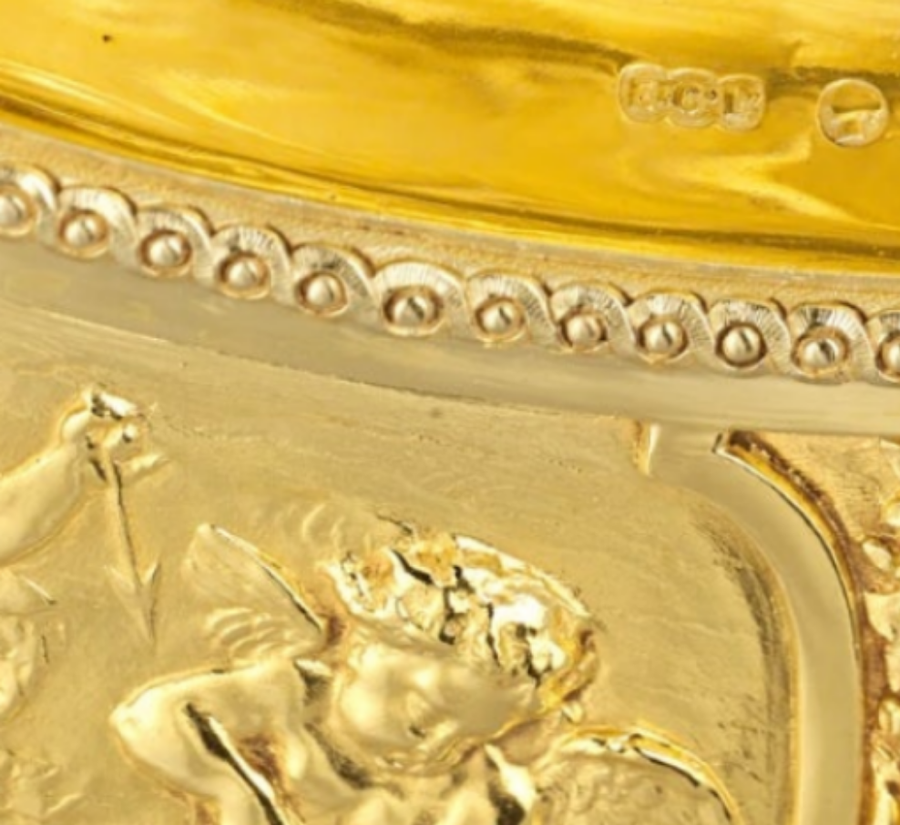 Rothschild "Poetry" Sterling Silver Gilt Salver by Elkington & Co.