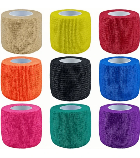 6 Rolls Multi-Color Self-Adhesive Elastic Bandages Packaging: Durable & Stretchy Sports Outdoor Wrist And Ankle Support Bandages, Random Colors (4.5cm L X 5cm W)