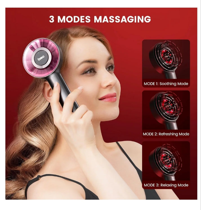 Scalp3 Scalp Massaging Brush, Shiatsu Hair Scalp Massager with IPX7 Waterproof, Cordless Electric Massager for Scalp & Hair, Portable Massager for Head, Deep Massage at Home for Muscle Relax