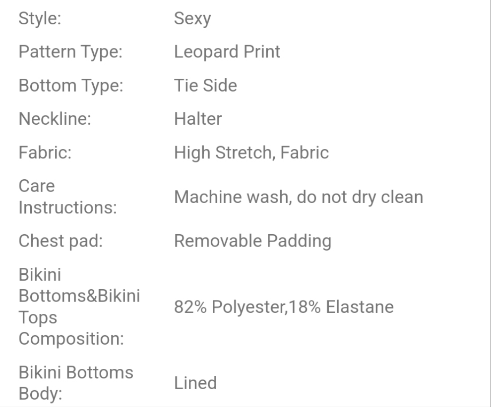 Women Leopard Print Halter Tie Sexy Bikini Set Summer COCOMONEY