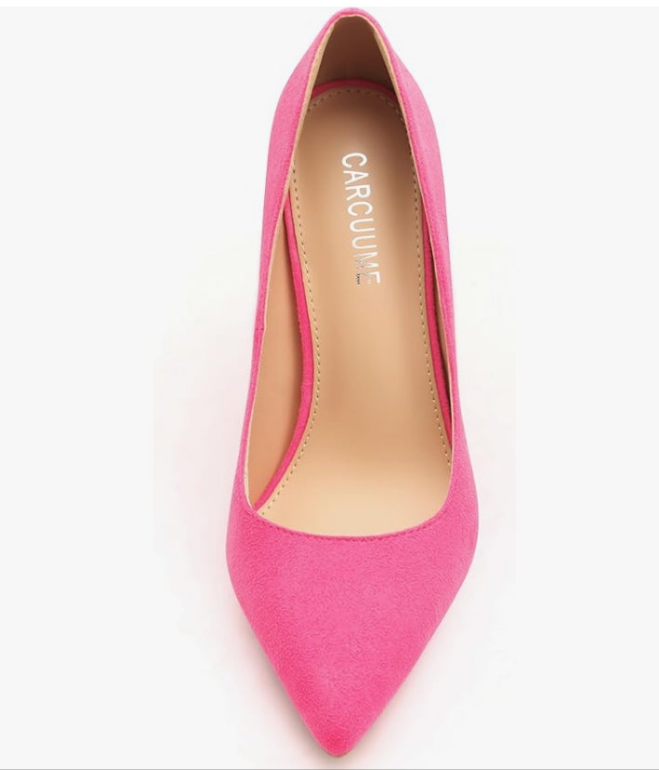 Women's Pumps Slip On High Heels with Pointed Toe 4Inch Stiletto Bridal Party Dress Heels for Casual