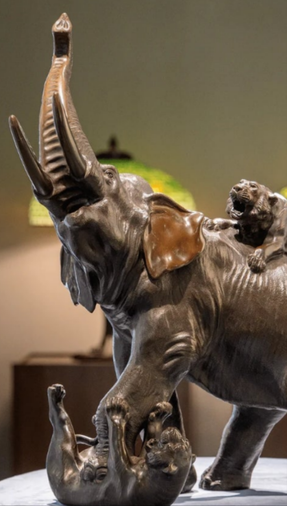 Bronze Japanese Bronze Elephant and Tigers by Genryusai Seiya So Beautiful