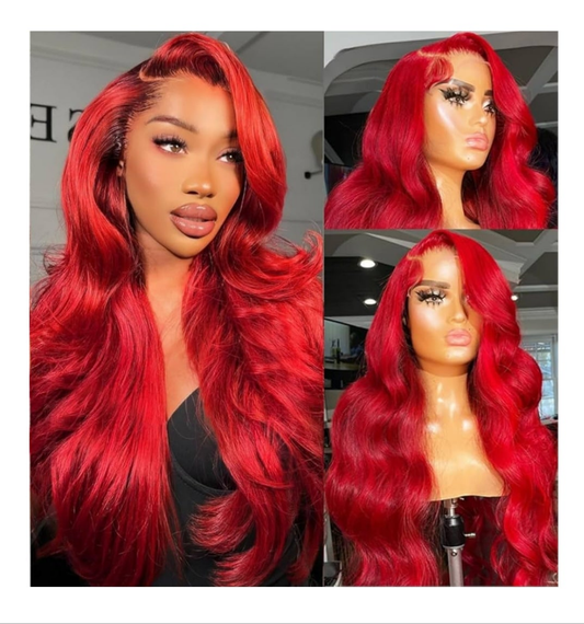 Red Lace Front Wigs Human Hair Pre Plucked 200% Density Red Wig Human Hair Body Wave Lace Front Wigs Human Hair 13x4 HD Lace Frontal Wig Colored Wigs Human Hair Glueless Wig 26 Inch
