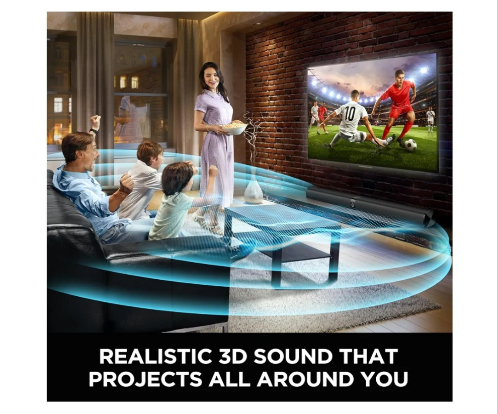 Sound Bar for Smart TV, Soundbar with Bluetooth/ARC/Opt/AUX Connect, Auto Volume Boost, 3 Equalizer Modes, 2 in 1 Detachable Soundbar for TV/PC/Gaming/Projectors