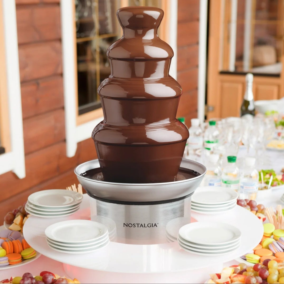 Electric Chocolate Fondue Fountain, 32-Ounce, 4 Tier Set