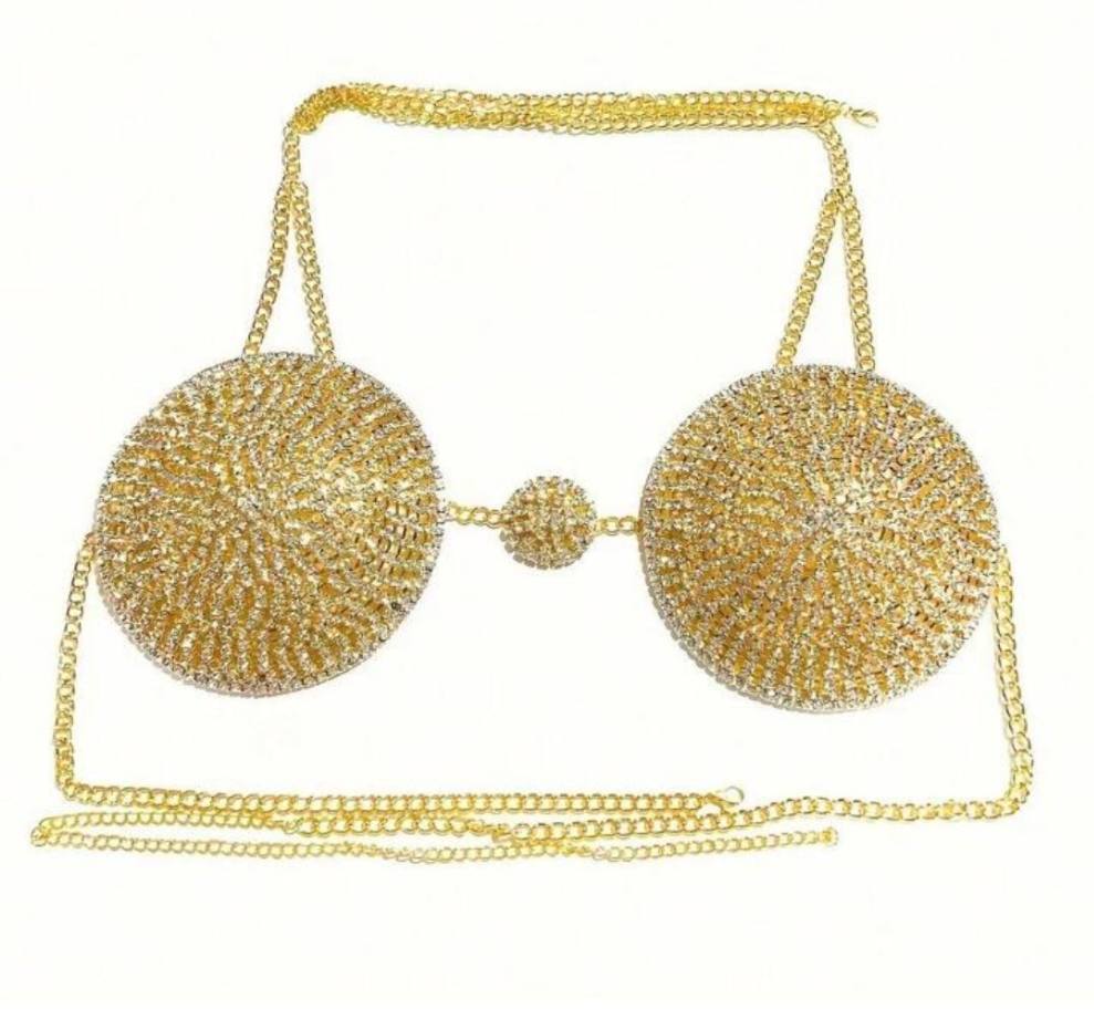 Chest chain rhinestone random color