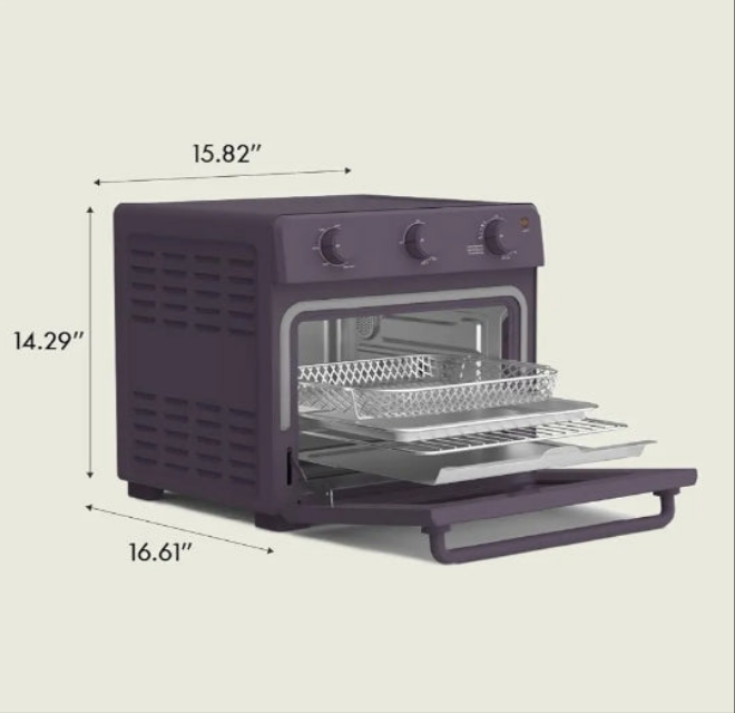 Air Fry Toaster Oven, 7 Preset Cooking Options, Dishwasher-Safe EverGood Coated Trays Included, 60-Minute Auto Shutoff w Audible Timer, Power Indicator Light, 1700 Watt,