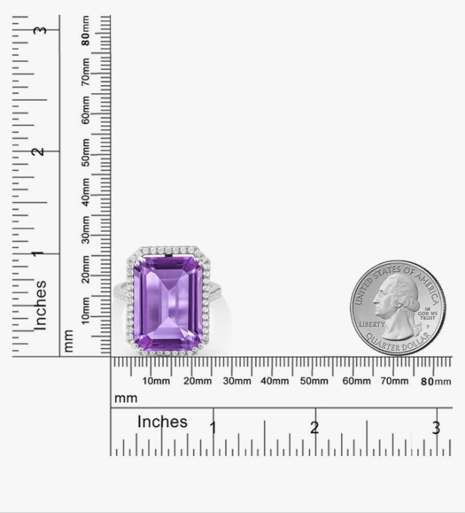 925 Sterling Silver Gemstone Birthstone Engagement Ring | Emerald Cut 18X13MM | Wedding Anniversary Promise Ring For Women