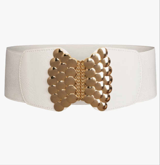 Women's Faux Leather Elastic Wide Belts Vintage Stretch Waistband for Dress Cinch Waistband for Women