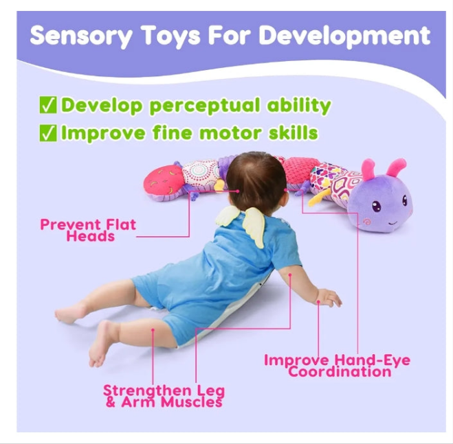 Baby Girl Toys 0-3-6 Months Musical Stuffed Animals Plush Caterpillar Toy with Crinkle Rattles Tummy Time Sensory Learning Toys for Infants 6-9-12 Months Newborn Girls Boys Essentials Shower Gifts