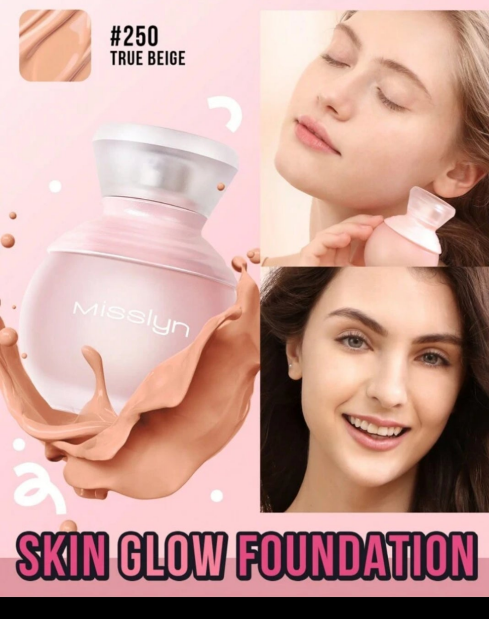 Skin Glow Foundation, Long Lasting Breathable Matte Foundation-Fair Matte Sweatproof Foundation Oil Control Full Coverage Poreless Concealer Waterproof Flawless Non-Fading Weightless Liquid Foundation, Y2K Makeup Party Beach Travel Holiday Camping Outdoor