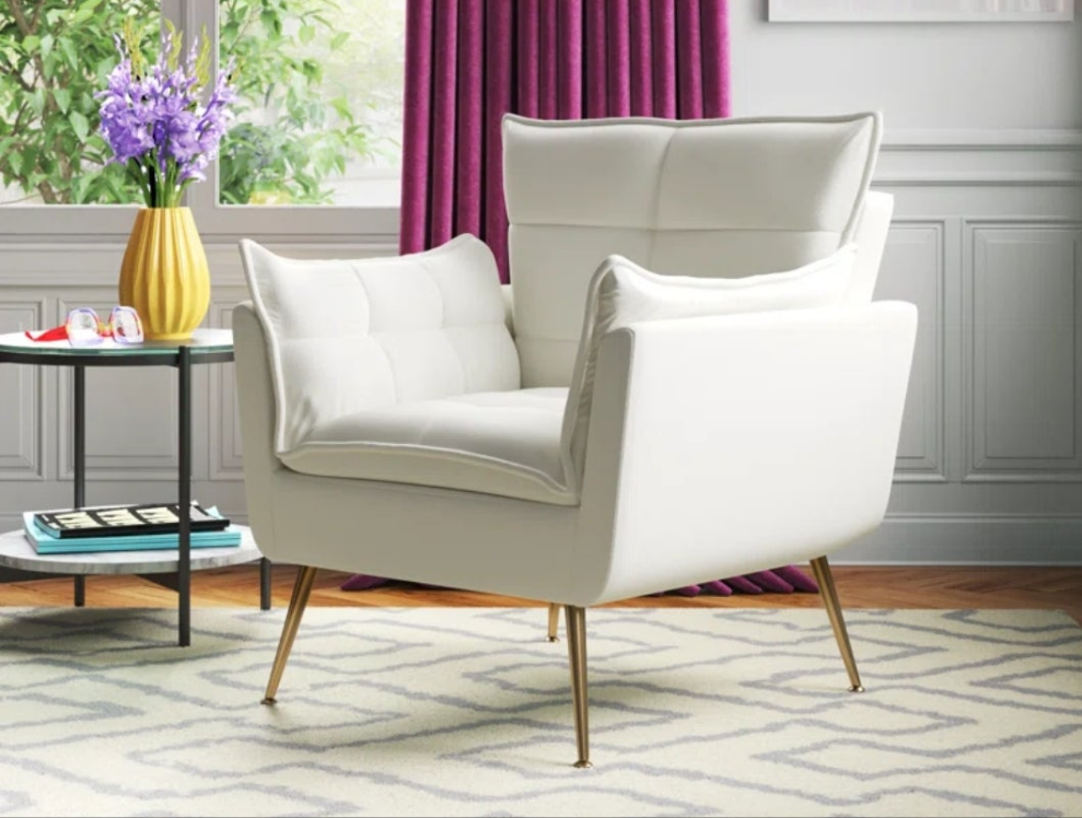 Tufted Back Upholstered Armchair Velvet