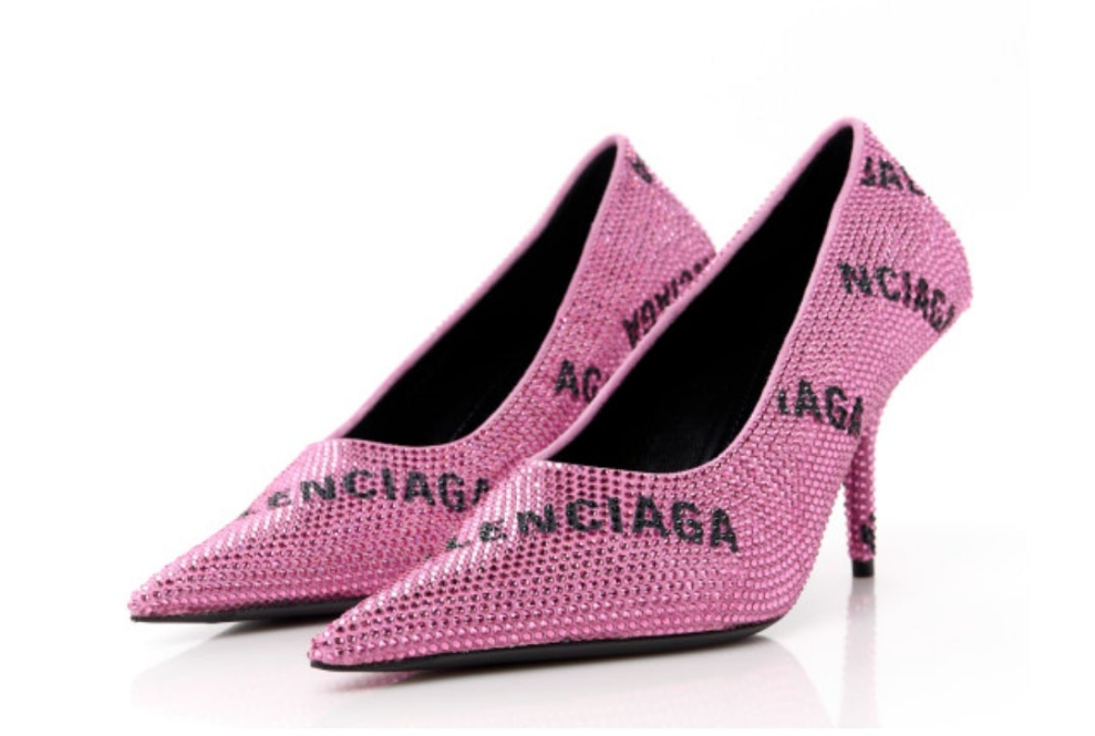 Balenciaga Square Knife Embellished Pink Pumps women's