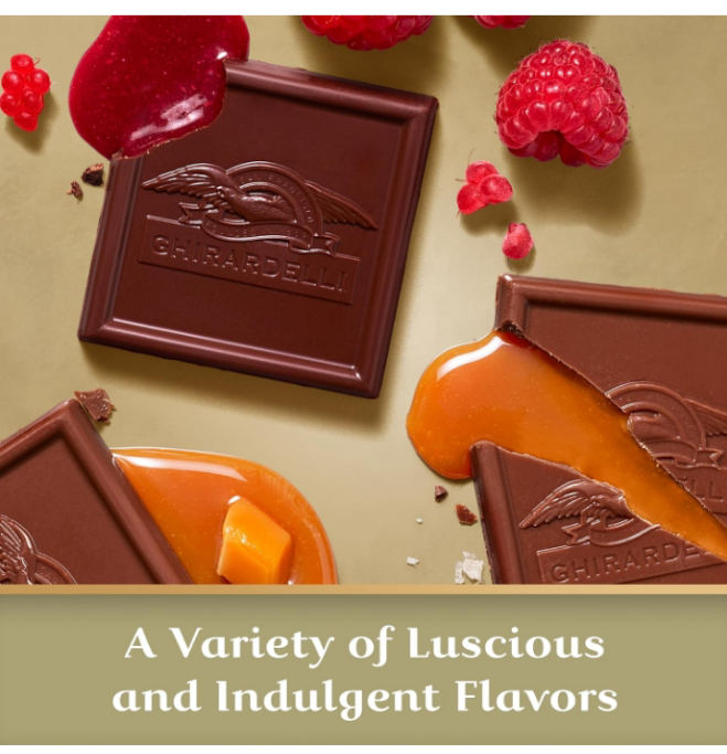 GHIRARDELLI Premium Chocolate Assortment SQUARES Gift Box, 29.6 oz