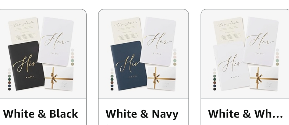Wedding Vow Book for Her & Him, Soft Touch, Gold Foil Engraving, 28 Lined Pages, Wedding Vow Books His and Hers, Wedding Essentials, Wedding Registry Ideas, His and Hers Gifts