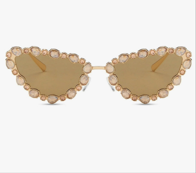 Full Crystal Shiny Cat Eye Sunglasses For Women Vintage Fashion Luxury Rhinestone Sun Glasses Female Elegant