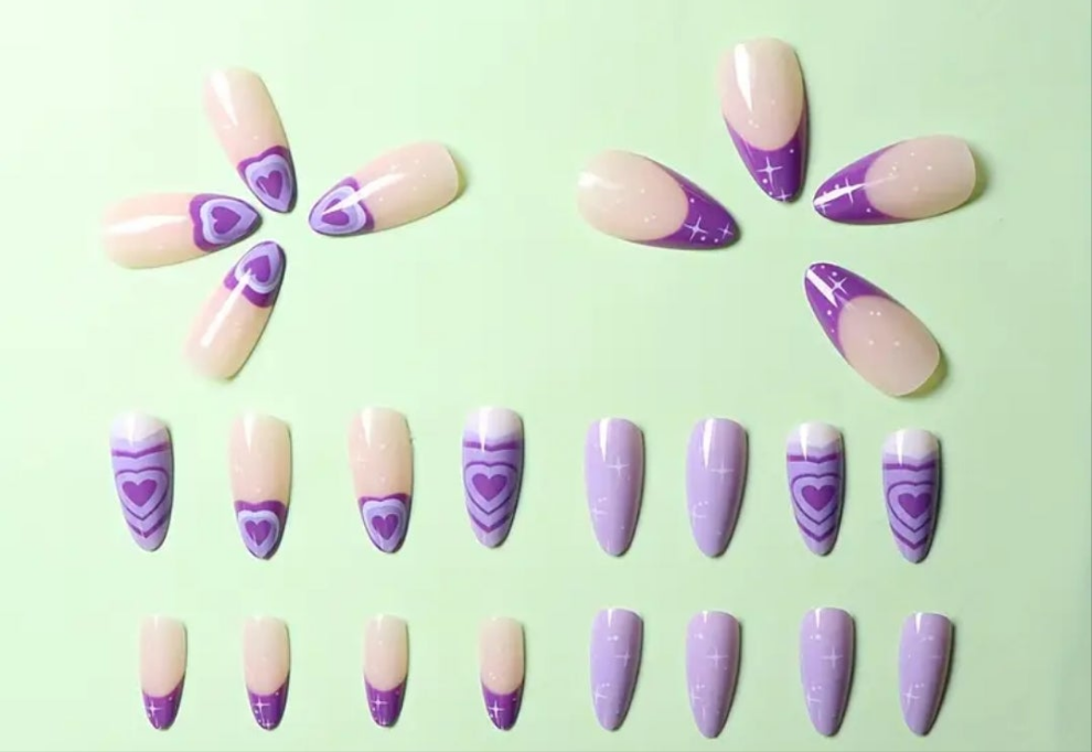 24 piece acrylic nails almond