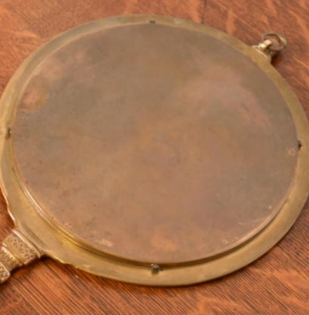 Antique Tiffany & Co. Bronze Doré Alhambra Vanity Hand Mirror, Circa 1910