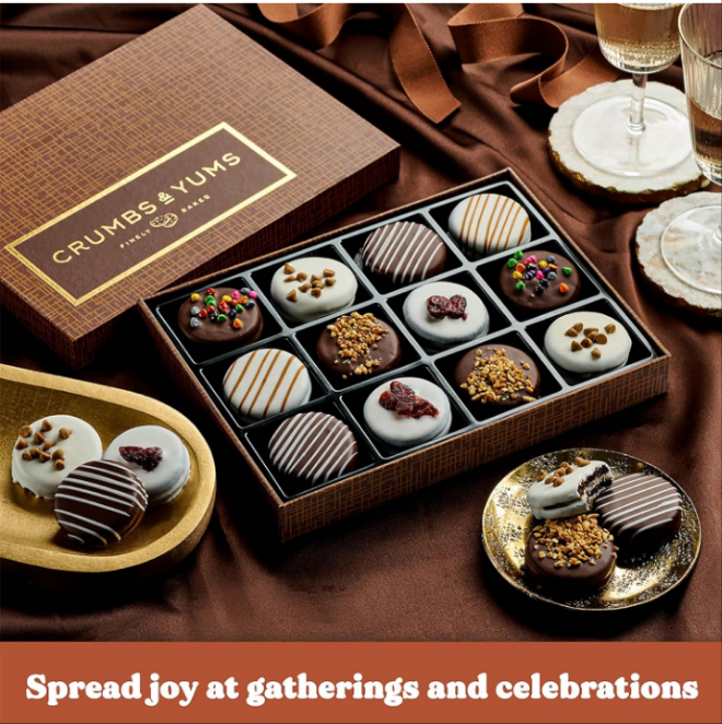 Gourmet Chocolate Cookies with Assorted Toppings - Food Gift Box for Christmas, Family, Birthday, Men & Women