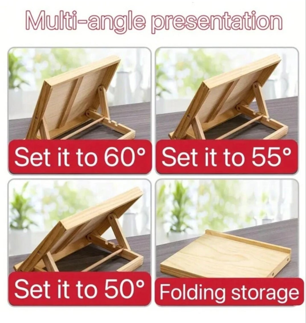 1pc Wooden Artist Easel With Tilted Drawing Board, Foldable Desktop Painting Easel For Sketch, Watercolor, Oil Painting, Multifunctional Display Stand With Wood Fiber Board For Art And Writing pine wood