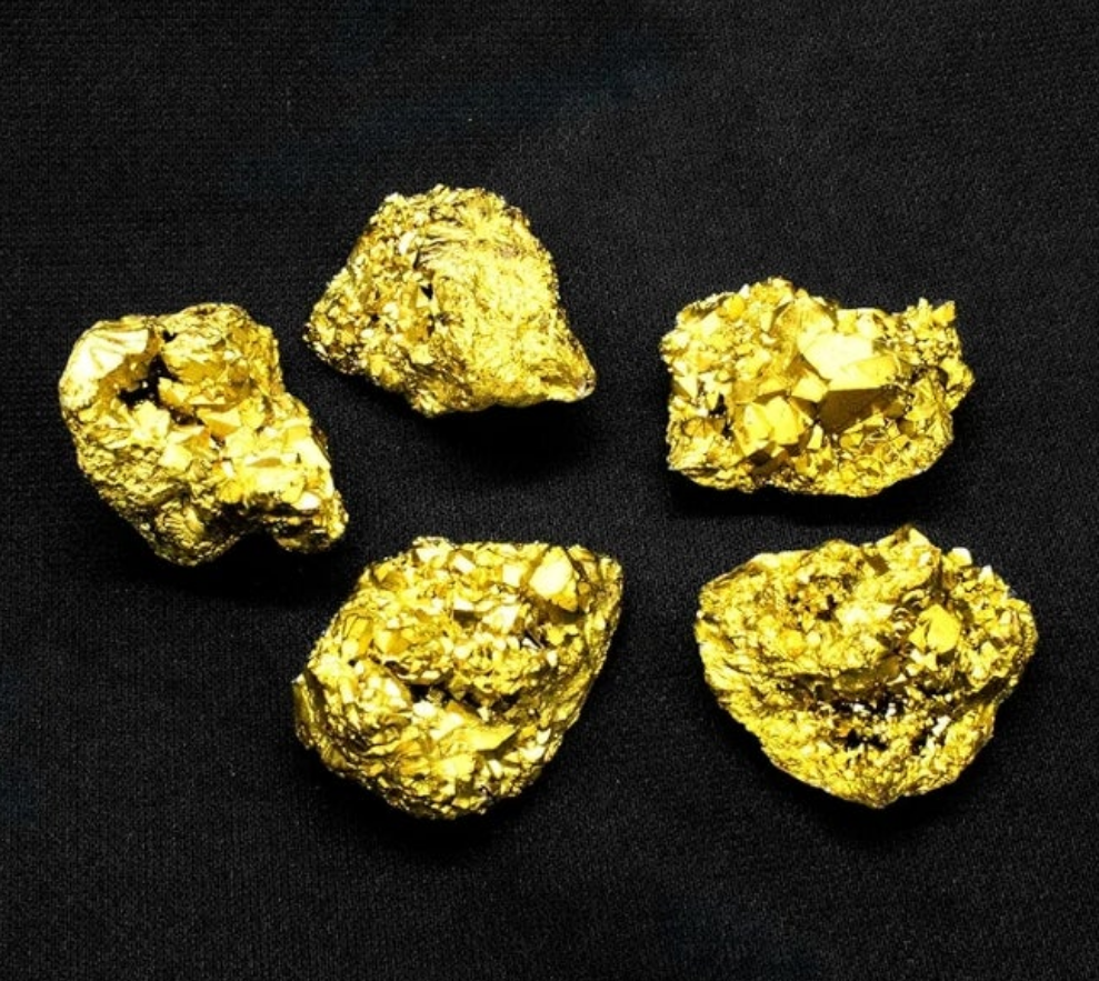 5 Pcs 28-38mm Natural Pyrite Stone Raw Pyrite Crystal Fools Gold for Cabbing Tumbling Reiki Healing (Gold)