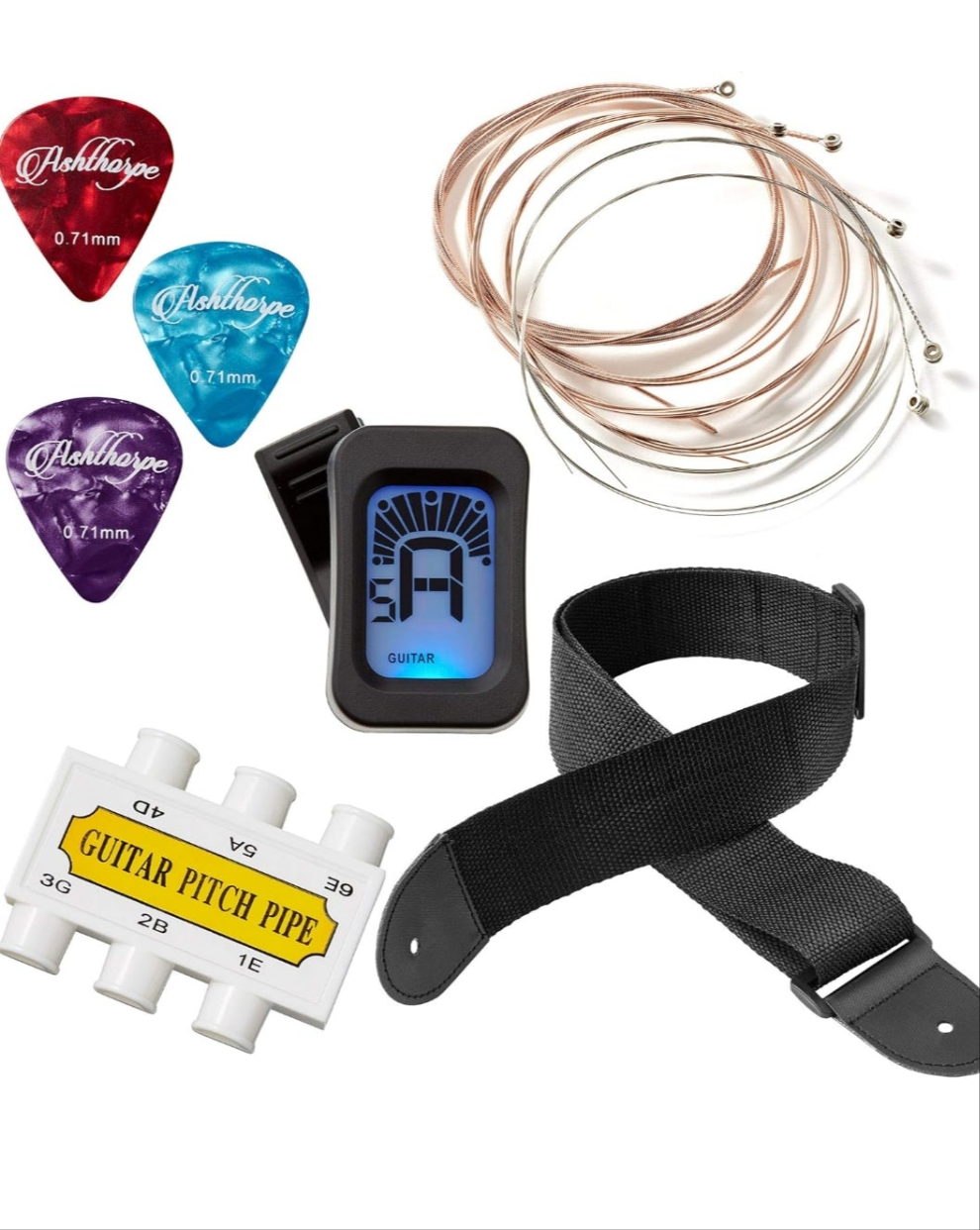 38-inch Beginner Acoustic Guitar Package (Pink), Basic Starter Kit w/Gig Bag, Strings, Strap, Tuner, Picks