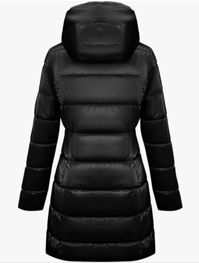 Lightweight Puffer Jacket, Winter Coats for Women Warm Quilted Bubble Padded Hood Coat with Faux Fur Collar