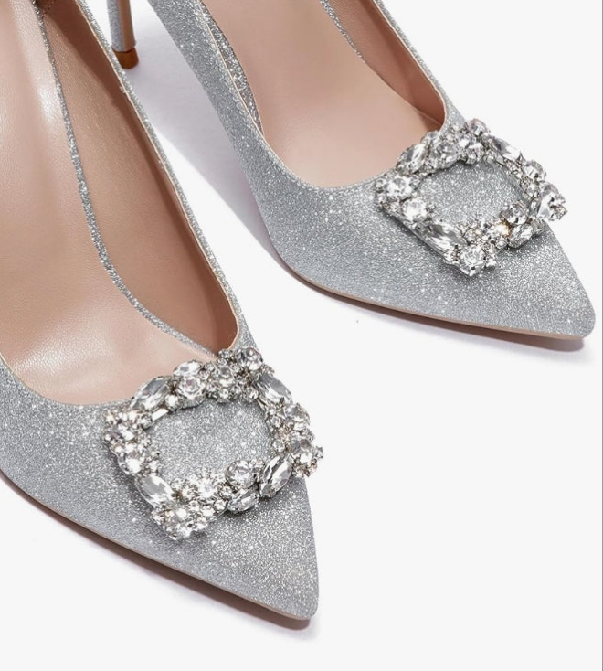 Heels for Women High Heels Closed Pointed Toe Slip on Party Wedding Shoes
