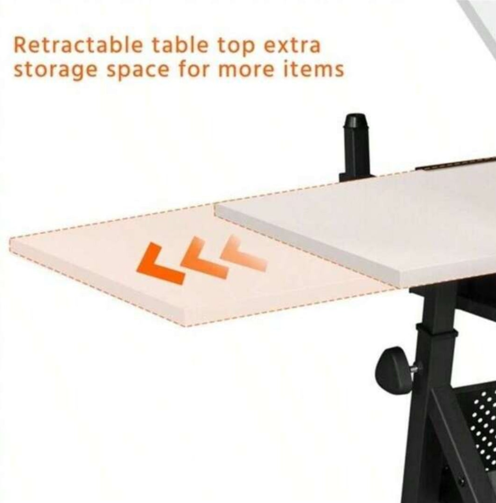 Height Adjustable Art Desk For Adults Tilting Tabletop Drafting Drawing Table
