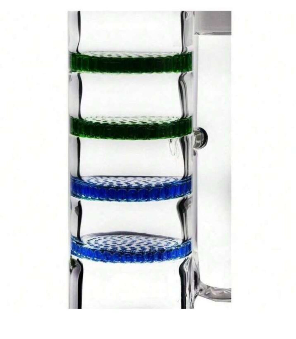 16" Honeycomb Tube Glass Bongs Heavy Smoking Water Pipes Perc B.Ongs W/ICE glass