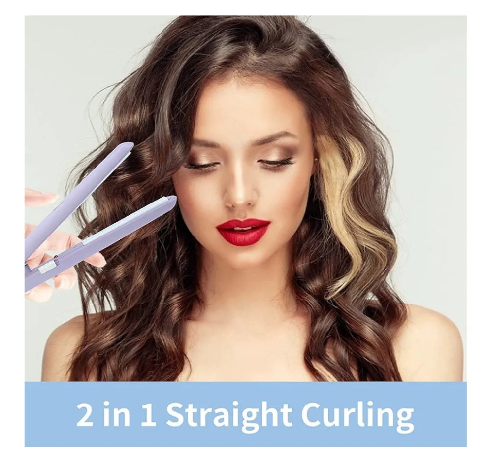 Hair straightener purple hot iron mini