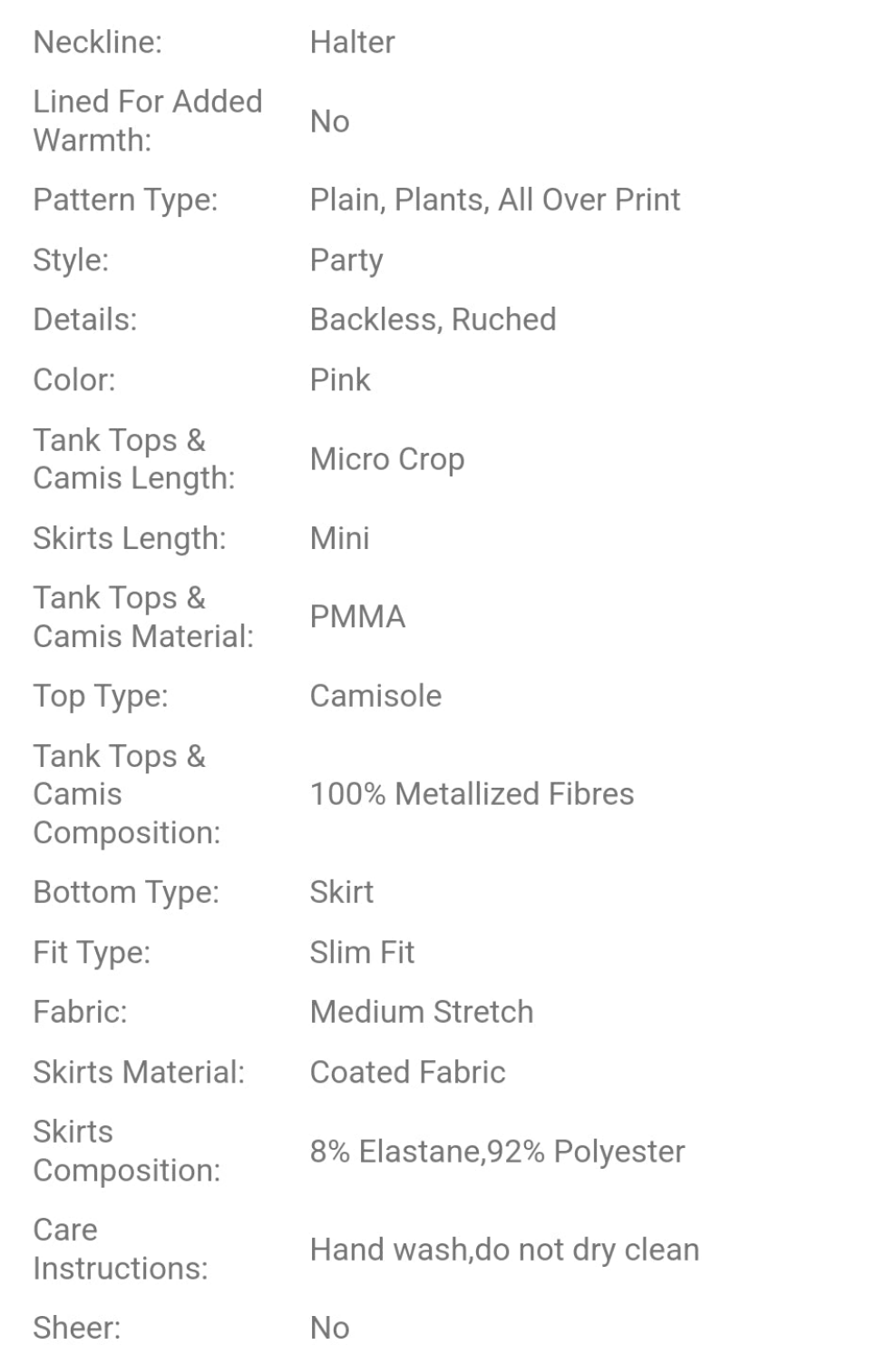 Rhinestone COCOMONEY Halter Top & Skirt 2-Piece Set (Excluding Undershirt)