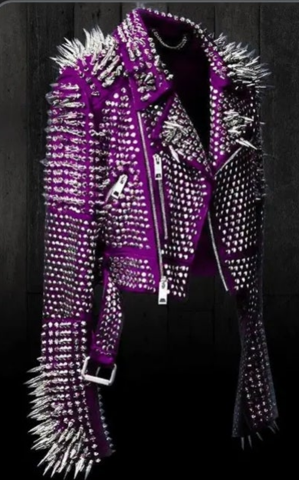 COCOMONEY Unisex Punk Rock jacket Spiked Studded Motorcycle Leather Jacket