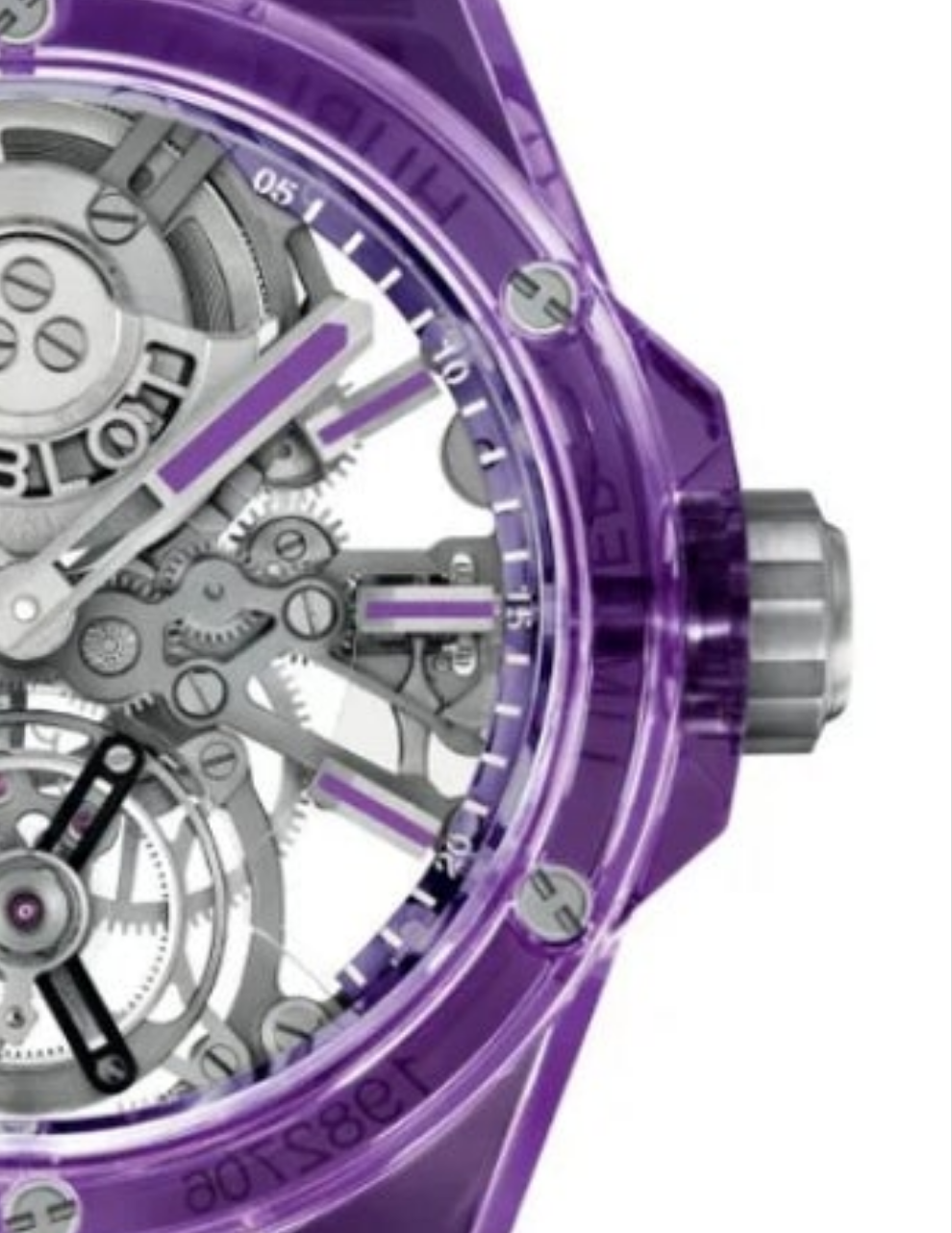 HUBLOT Big Bang Integrated Tourbillon Full Purple Sapphire 43 mm Transparent Dial Polished Purple Sapphire Crystal Bracelet 455.JM.0120.JM
Ref: 455.JM.0120.JM