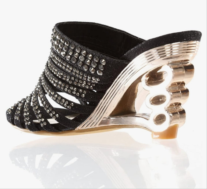 Women's Strappy Rhinestone Slide Dress Sandal