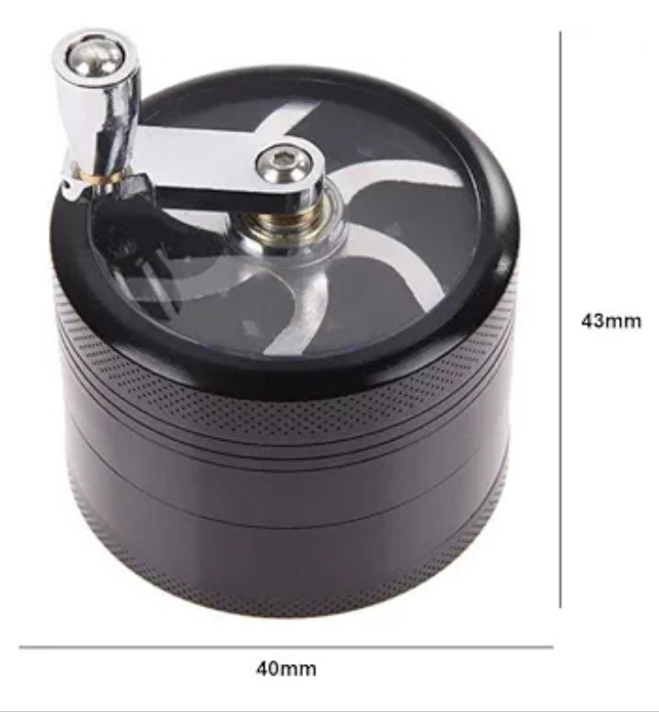 1.5 Inche Hand Seasoning Spice Cracker Crusher Grinder with Handle(Black)