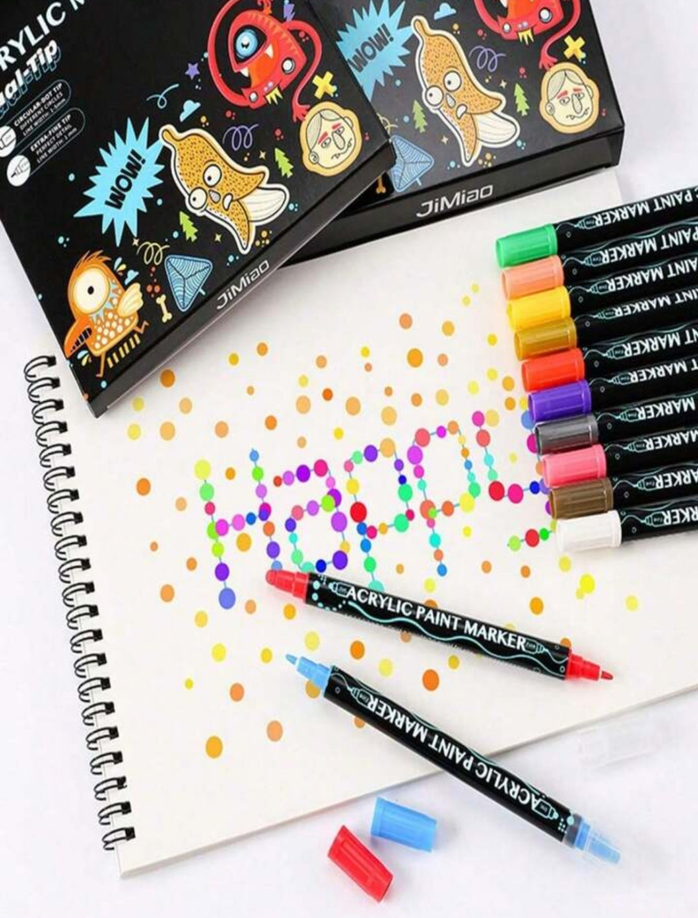 Dual Tip Acrylic Paint Pens Markers, Premium Acrylic Paint Pens For Wood, Canvas, Stone, Rock Painting, Glass, Ceramic Surfaces, DIY Crafts Making Art Supplies Back To School