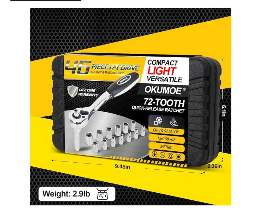 72 -tooth ratchet set