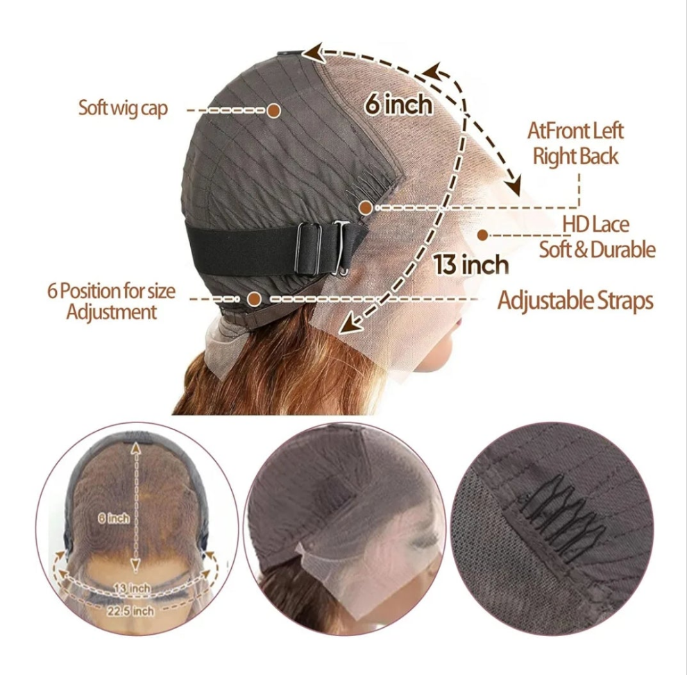 Real Human Hair Wig 30 Inch Ombre 13x6 Lace Front Wig Human Hair 210% Density 4/27 Highlight Wigs Honey Blonde Body Wave Lace Front Wig Pre Plucked HD Frontal Wig Glueless Wigs