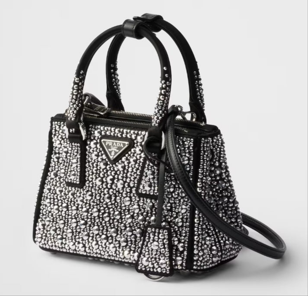 Prada Galleria Satin Micro-Bag with Decorations