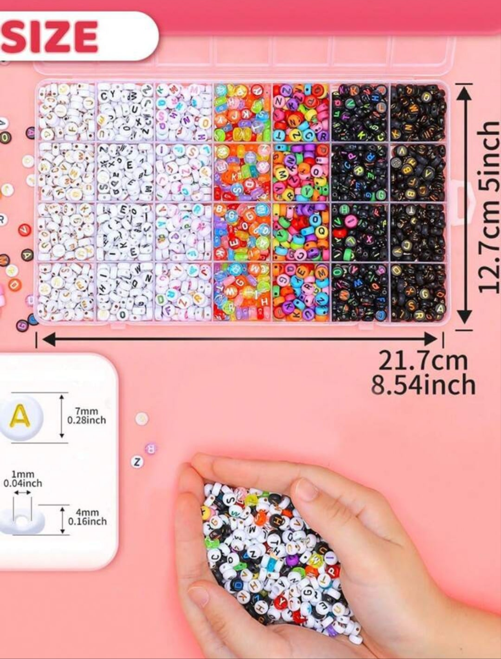 1400pcs Of 28-Grid English Alphabet Beads, Stringing Accessories For Bracelets, A Gift For Friends.