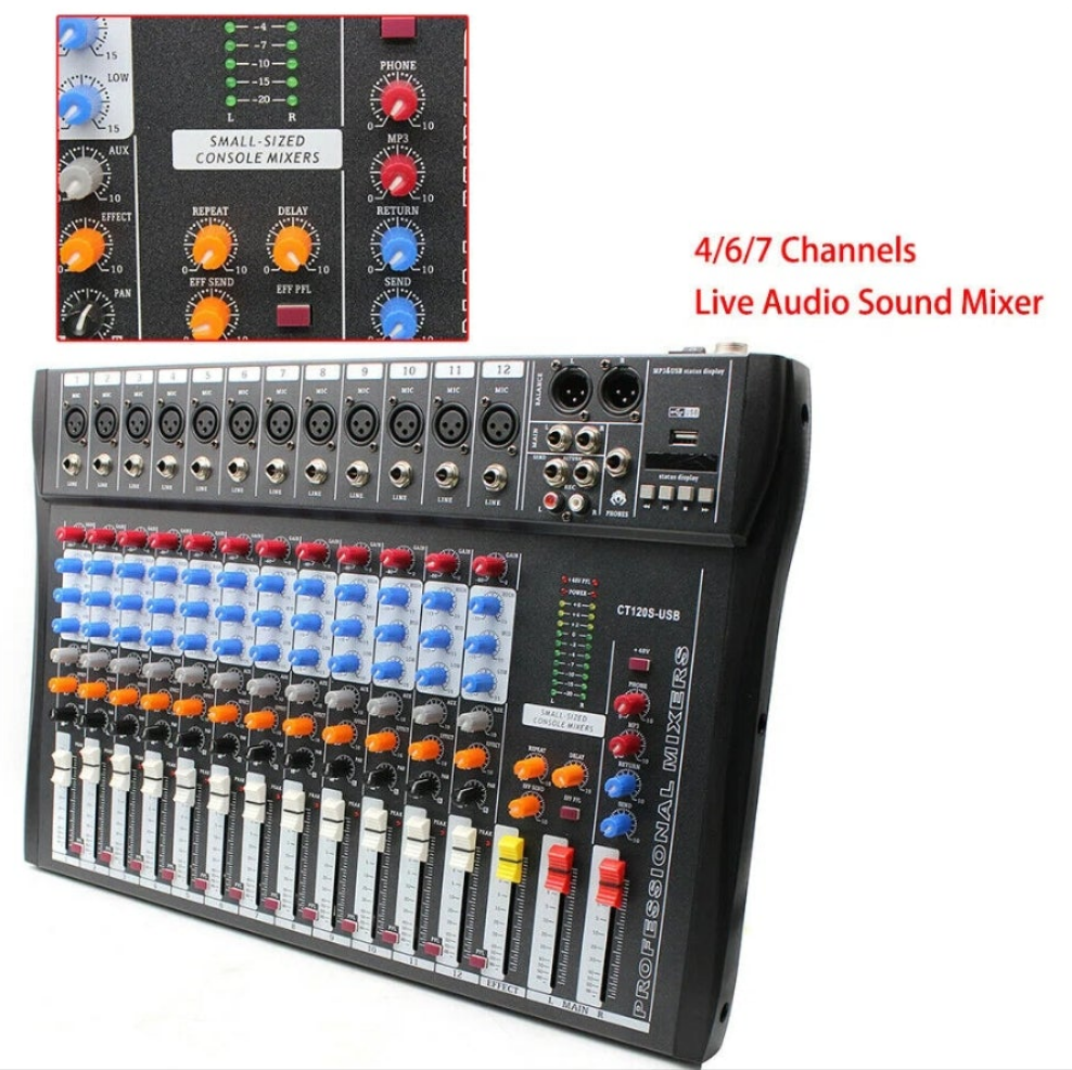 12 Channel Mixing Console Audio Mixer DJ Controller Professional
