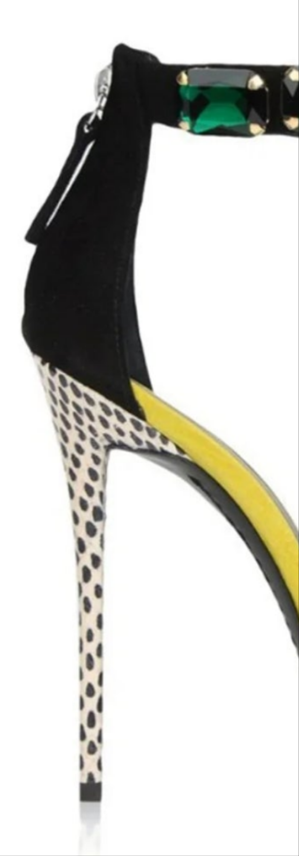 Rhinestone Fish Mouth Pumps-Black
